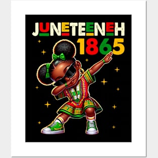 Juneteenth Dabbing Black Girls Queen Melanin Brown Skin Dab Posters and Art